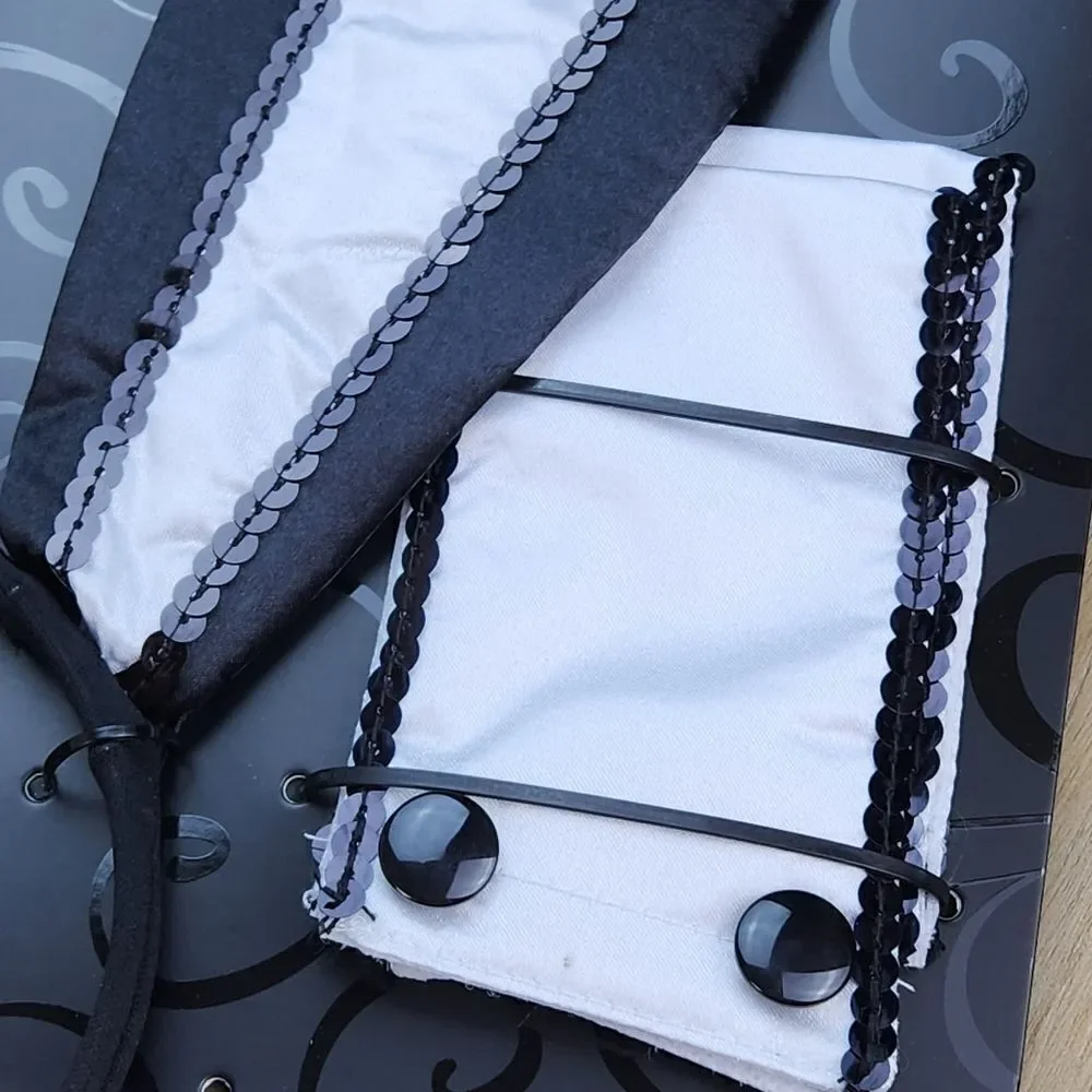 🔸️NIB Spirit Black & White Sequined Playboy Bunny Costume Kit - Picture 7 of 12